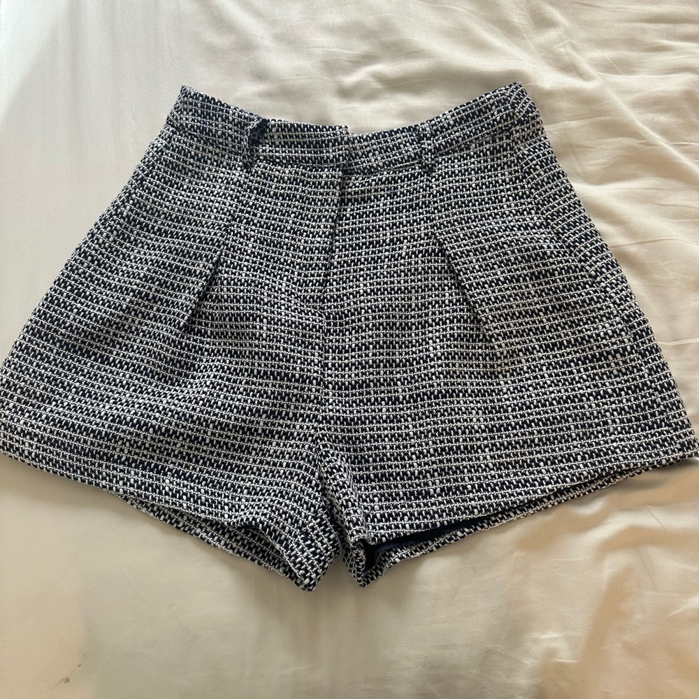4th and Reckless Black and White High Waist Shorts